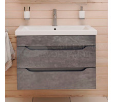 Тумба с раковиной Emmy Стоун 80 подвесная, серый бетон