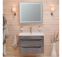Мебель для ванной Emmy Стоун 60 подвесная, серый бетон
