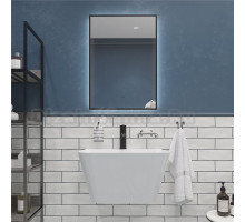 Комплект Раковина STWORKI моноблок 55 100604-101 с сифоном Wirquin Минор + Зеркало DIWO Элиста 50 черное