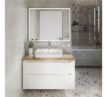 Мебель для ванной STWORKI Берген 100 белая со светлой столешницей, с раковиной Bocchi Vessel 1172-061-0125