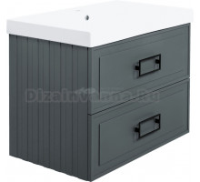 Тумба с раковиной La Fenice Cubo Twin 80 серая