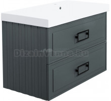 Тумба с раковиной La Fenice Cubo Twin 90 R, серая