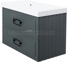 Тумба с раковиной La Fenice Cubo Twin 90 L, серая