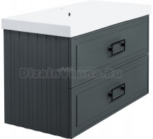 Тумба с раковиной La Fenice Cubo Twin 100 серая