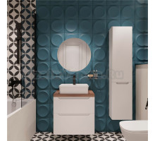 Мебель для ванной STWORKI Берген 60 белая с темной столешницей, раковина Bocchi Slim Line 1598-001-0126