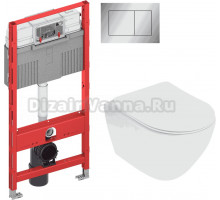 Комплект Унитаз подвесной Cezares Stylus CZR-513-TH-R + Крышка-сиденье Cezares Stylus CZR-2316-SC + Система инсталляции для унитазов TECE TECEprofil Uni 2.0 9300302 + Кнопка смыва TECE Now 9 240 402 хром матовый