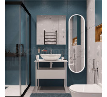 Мебель для ванной DIWO Элиста 80 столешница белый мрамор, раковина Moduo 55 Leaf