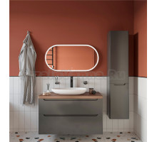 Мебель для ванной STWORKI Берген 100 серая с темной столешницей, раковина Bocchi Etna 1114-001-0125