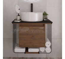 Тумба с раковиной Grossman Винтаж 70 веллингтон, металл черный, раковина GR-3013