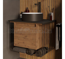 Тумба с раковиной Grossman Винтаж 70 веллингтон, металл черный, раковина GR-4040BW