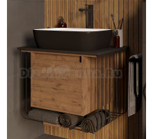 Тумба с раковиной Grossman Винтаж 70 веллингтон, металл черный, раковина GR-4041BW