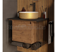 Тумба с раковиной Grossman Винтаж 70 веллингтон, металл черный, раковина GR-5010GW