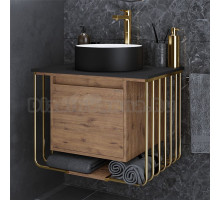 Тумба с раковиной Grossman Винтаж 70 веллингтон, металл золото, раковина GR-4040BW