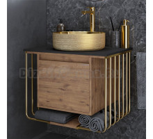 Тумба с раковиной Grossman Винтаж 70 веллингтон, металл золото, раковина GR-5010GG
