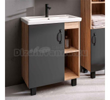 Тумба с раковиной Grossman Флай 60 дуб сонома, серая