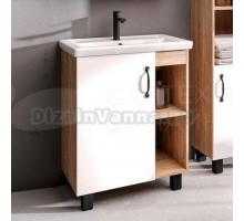 Тумба с раковиной Grossman Флай 60 дуб сонома, белая