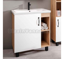 Тумба с раковиной Grossman Флай 70 дуб сонома, белая