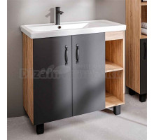 Тумба с раковиной Grossman Флай 80 дуб сонома, серая