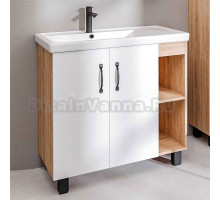 Тумба с раковиной Grossman Флай 80 дуб сонома, белая