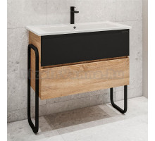 Тумба с раковиной Grossman Солис 85 дуб сонома, черная