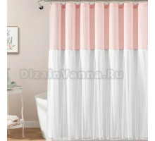 Штора для ванной Carnation Home Fashions Tulle Frill Pink 183х183