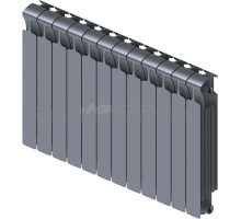 Радиатор биметаллический Rifar Monolit 500 12 секций, нижнее левое подключение, титан