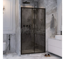 Душевая дверь в нишу Ambassador Forsa 17022217ABB 110 см, профиль черный, стекло тонированное