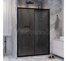 Душевая дверь в нишу Ambassador Forsa 17022219ABB 130 см, профиль черный, стекло тонированное