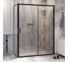 Душевой уголок Ambassador Forsa 17021220AB-110AB 140х110 см, профиль черный, стекло прозрачное
