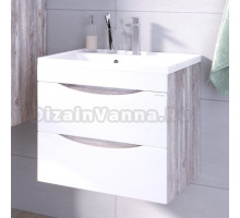 Тумба с раковиной Grossman Талис 60 бетон пайн, белый глянец