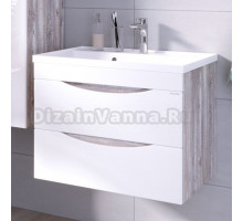 Тумба с раковиной Grossman Талис 80 бетон пайн, белый глянец