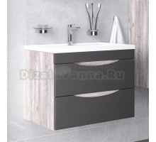 Тумба с раковиной Grossman Талис 80 бетон пайн, графит