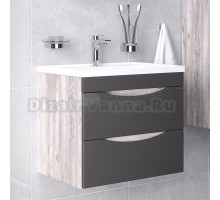 Тумба с раковиной Grossman Талис 60 бетон пайн, графит