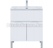 Тумба с раковиной Aquanet Алвита 70 напольная, белая матовая