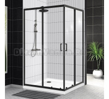 Душевой уголок BelBagno Uno-195 AH 2 120/100 C Nero профиль черный, стекло прозрачное