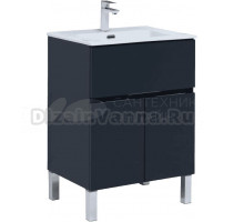 Тумба с раковиной Aquanet Алвита 60 напольная, антрацит