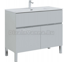 Тумба с раковиной Aquanet Алвита 100 напольная, серая