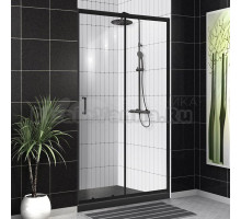 Душевая дверь в нишу BelBagno Uno-195 BF 1 140 C Nero профиль черный, стекло прозрачное