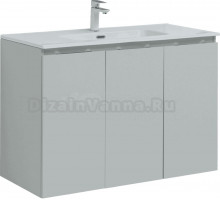 Тумба с раковиной Aquanet Алвита 100 подвесная, серая