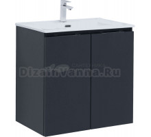 Тумба с раковиной Aquanet Алвита 70 подвесная, антрацит