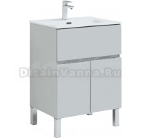 Тумба с раковиной Aquanet Алвита 60 напольная, серая