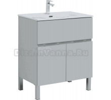 Тумба с раковиной Aquanet Алвита 70 напольная, серая