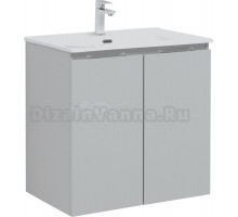 Тумба с раковиной Aquanet Алвита 70 подвесная, серая