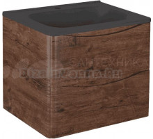 Тумба с раковиной Vincea Paola 60 темный дуб, черная раковина