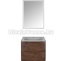 Мебель для ванной Vincea Paola 60 темный дуб, серая раковина