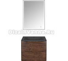 Мебель для ванной Vincea Paola 60 темный дуб, черная раковина