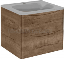 Тумба с раковиной Vincea Paola 60 дуб винтаж, серая раковина