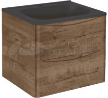 Тумба с раковиной Vincea Paola 60 дуб винтаж, черная раковина