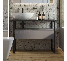 Тумба с раковиной DIWO Элиста 100 антрацит с раковиной Moduo 55 Leaf