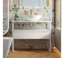 Тумба с раковиной DIWO Элиста 90 белая с раковиной Moduo 55 Leaf